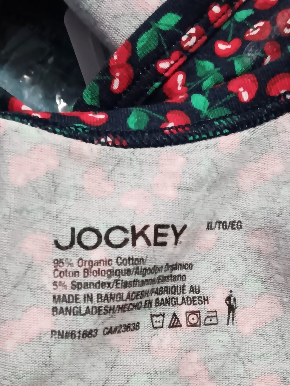 Jockey NWT organic cotton stretch cherry print sports bra, XL - Picture 7 of 10